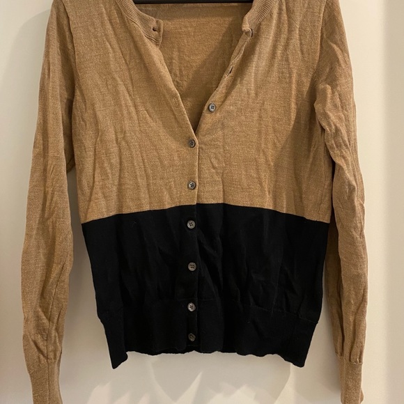 Tan and black J Crew cardigan (NEVER WORN) - Picture 1 of 4